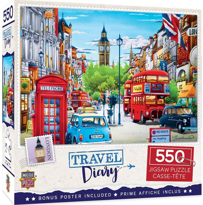 MasterPieces Travel Diary 550 Puzzles Collection - London 550 Piece Jigsaw Puzzle