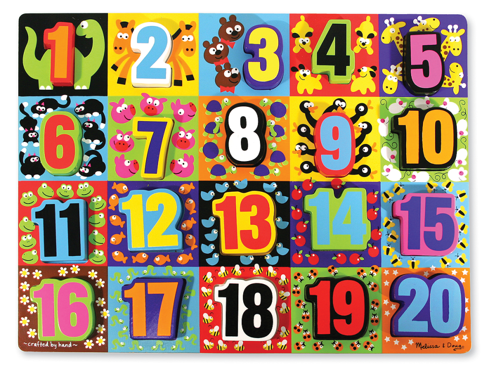 ✳︎梅子✳︎ Melissa & Doug Jumbo Numbers Chunky Puzzle — Adventure