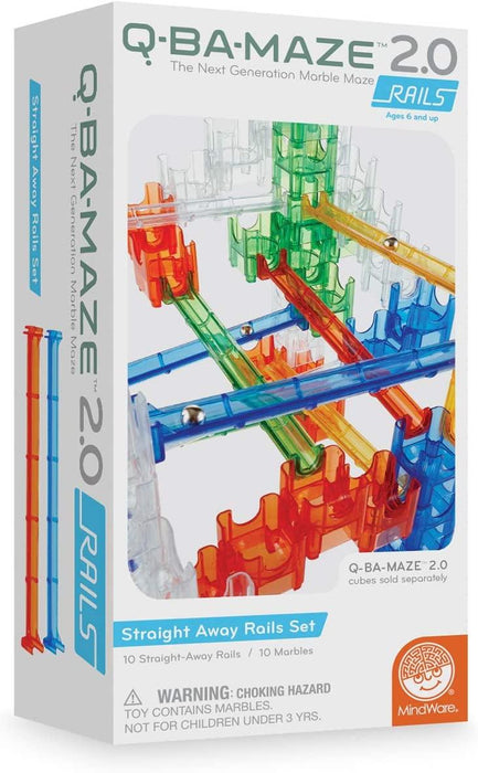 MindWare Q-BA-Maze Marble Run: Straight Away Rails add-on Set