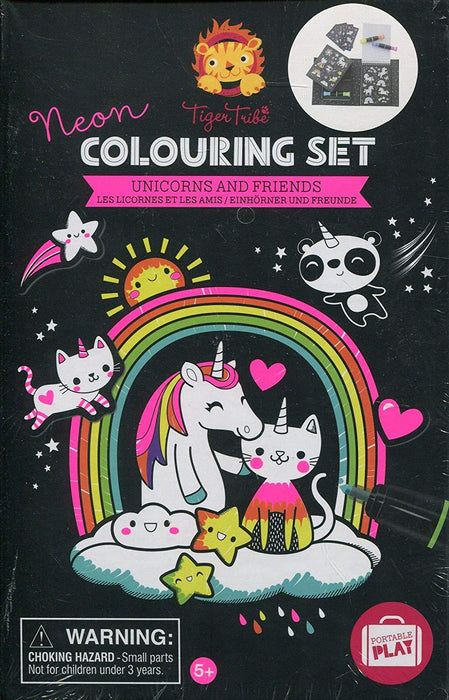 Neon Unicorn and Friends Colouring Set from Tiger Tribe -