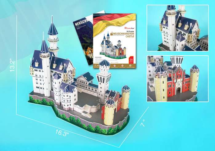 Neuschwanstein Castle 3D Puzzle with Book