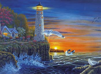 PAL18 PBN Waterside Lighthouse 15x11-1/4