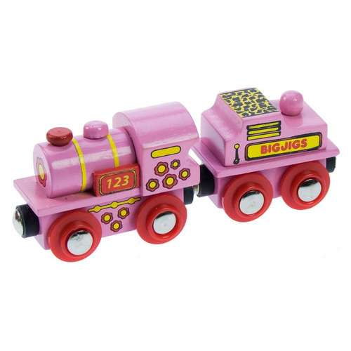 Pink Princess Wooden Train Engine