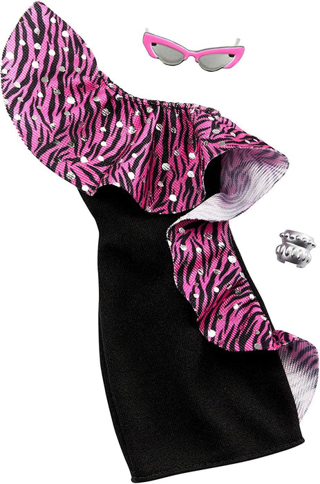 Pink Zebra Stripe and Black Dress Clothes and Accessories