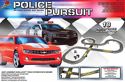 Police Pursuit HO Slot Car Set