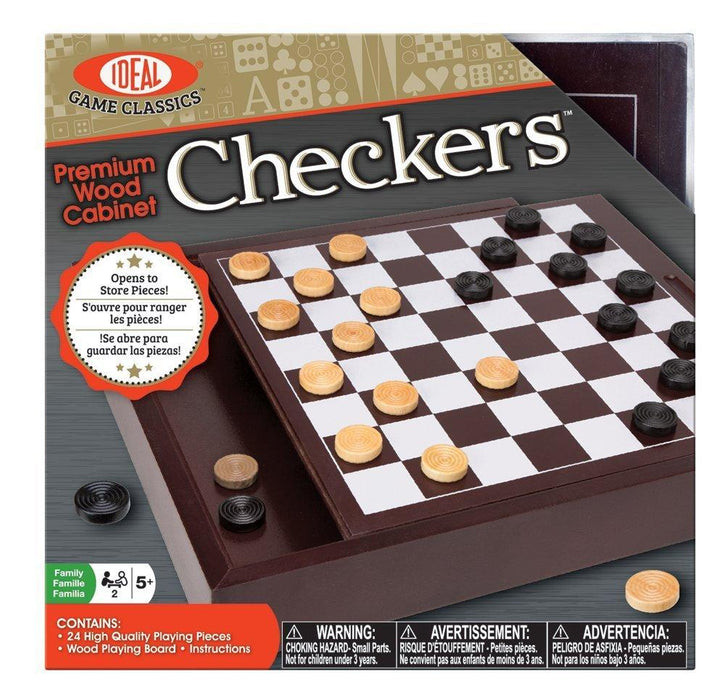 Premium Checkers in Wood Cabinet
