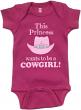 Princess Cowgirl Onesie- Hot Pink