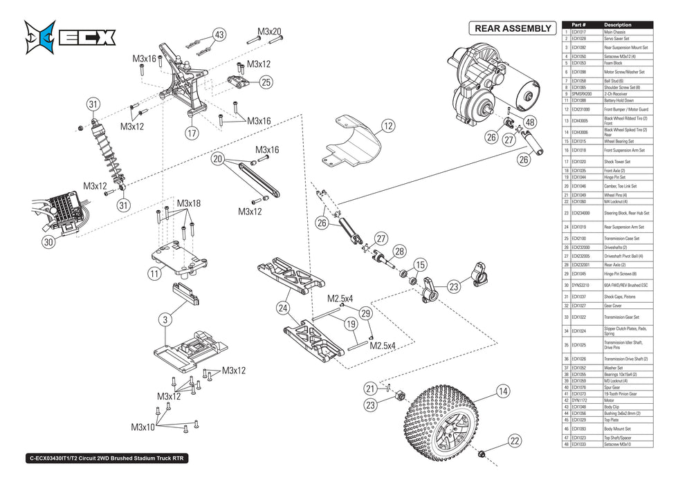 Circuit 1-12 2WD Brushed Stadium Truck (03430T2)