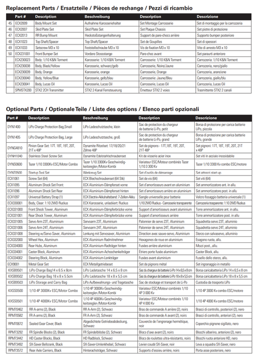 Torment SCT 1 10 2WD RTR Parts Exploded View 3433 Adventure