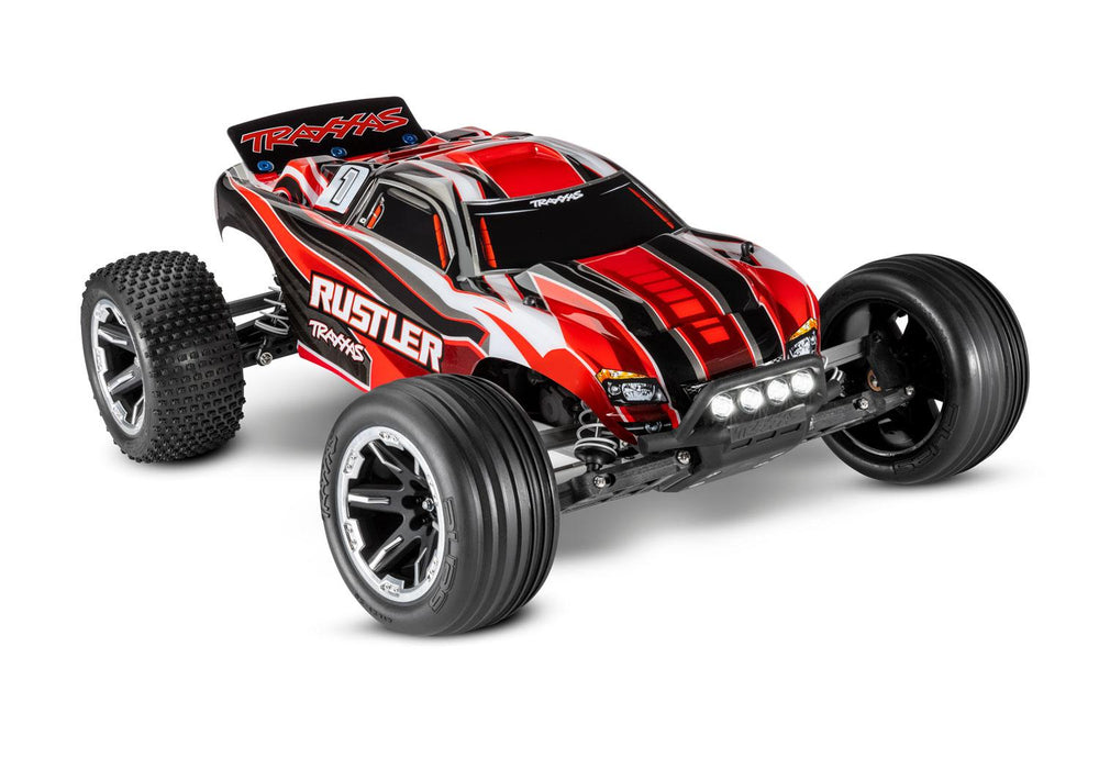 Rustler w/LED Battery/Charger Included, Red/Black