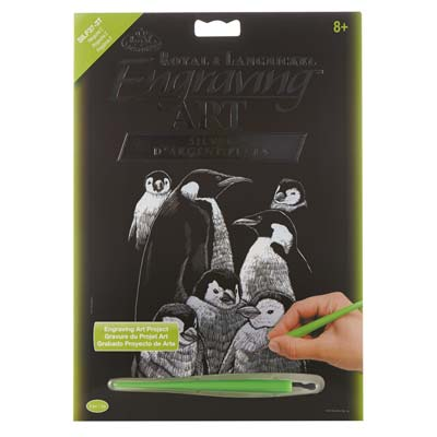 Silver Engraving Art - Penguins 2
