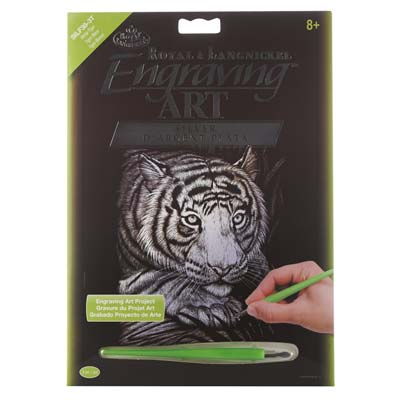 Silver Engraving Art  White Tiger