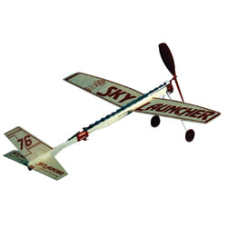 Sky Launcher Balsa Airplane Rubberband Plane with Parachuter