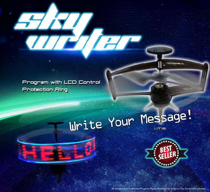 Sky Writer Helicopter with a Message Board