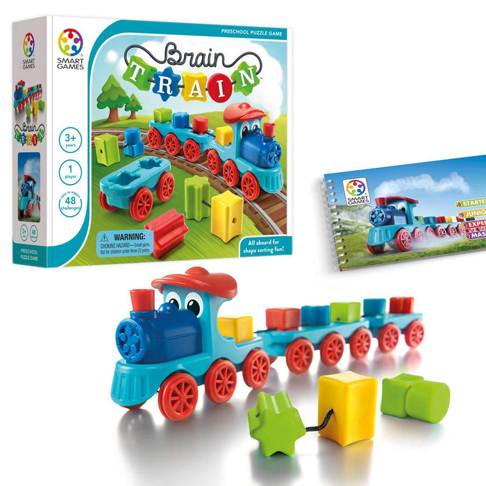 SmartGames Brain Train Board Game: A Puzzle Game & Brain Game + Toy Train for Kids, Cognitive Skill
