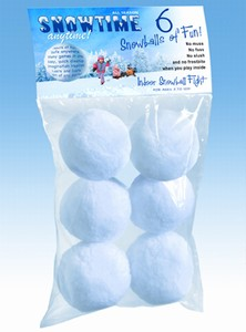 Snowtime Snowballs - 6 pack Fake Snowballs for Toss and Play!