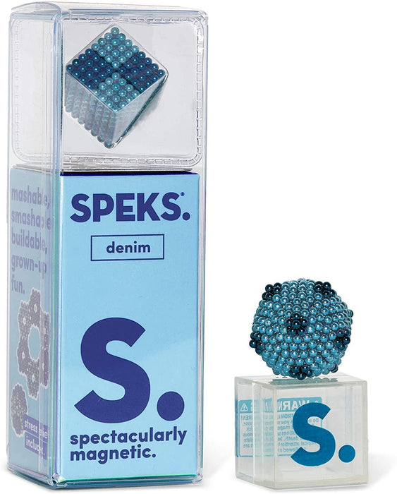 Speks Magnetic Balls - Duotone Denim Set of 512 (2.5mm) - Fun Stress Relief Desk Toy for Adults - Ma