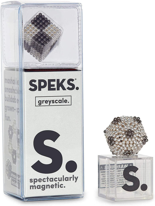 Speks Magnetic Balls - Duotone Greyscale Set of 512 (2.5mm) - Fun Stress Relief Desk Toy for Adults