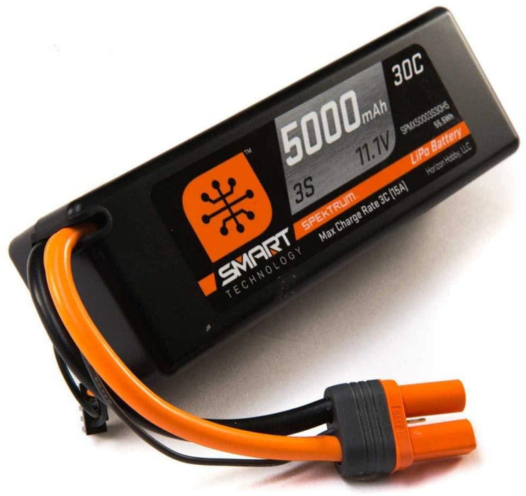 Spektrum 11.1V 5000mAh 3S 30C Smart Hardcase LiPo Battery: IC5, SPMX50003S30H5