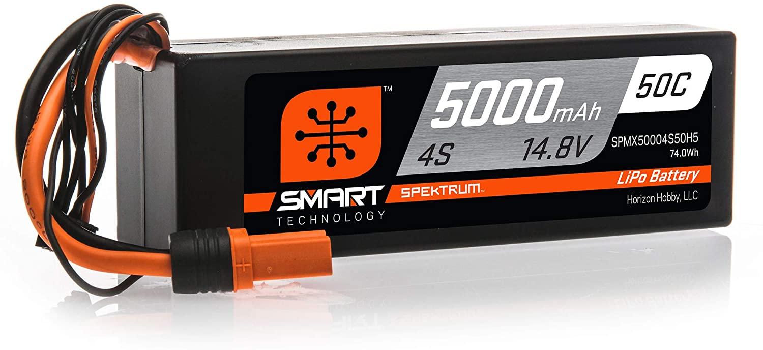 Spektrum 14.8V 5000mAh 4S 50C Smart Hardcase LiPo Battery: IC5, SPMX50004S50H5