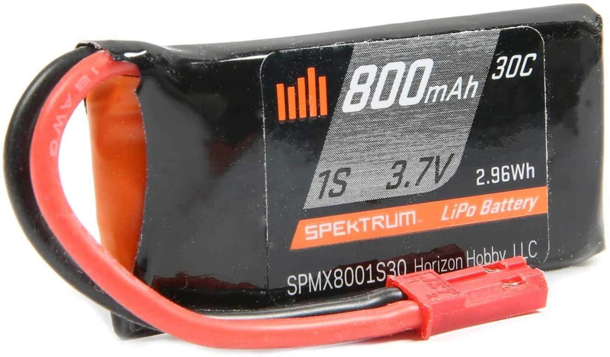 Spektrum 800mAh 1S 3.7V 30C LiPo Battery, JST, SPMX8001S30