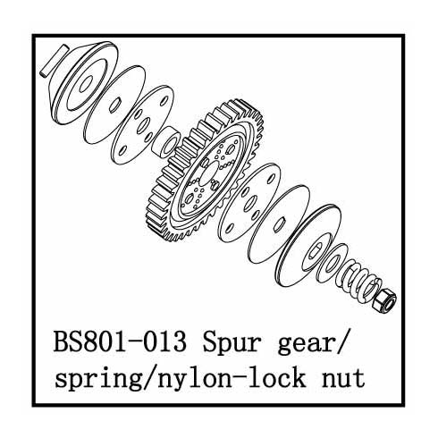 Spur gear/spring/nylon-lock nut same as BS904-012