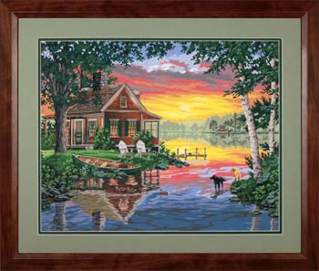 Sunset Cabin 20x16 Paint By Number