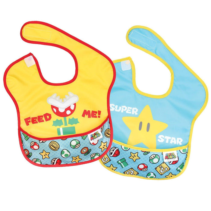 Super Bib 2-Pk Super Mario Feed Me