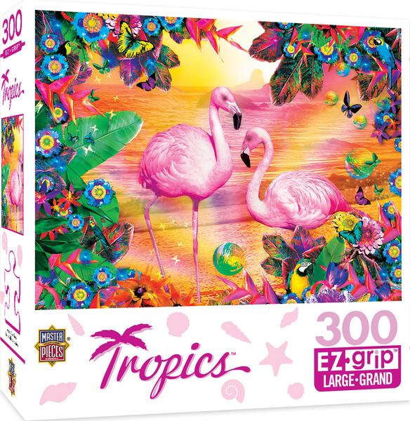 TROPICS PRETTY IN PINK LARGE 300 PIECE EZGRIP JIGSAW PUZZLE