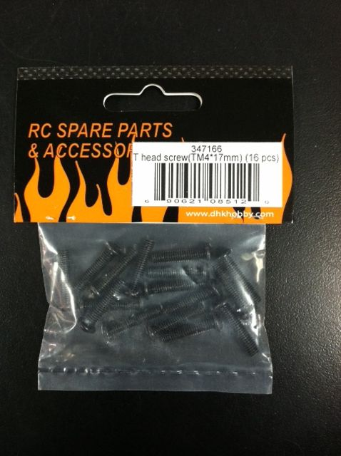 T Head Screw 4mmx17mm 16pcs