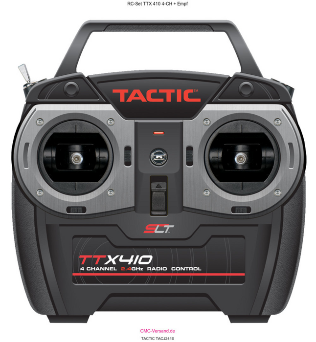 Tactic TTX410 2.4GHz 4-Channel Radio System on Mode 2 with TR625 6-Channel Receiver