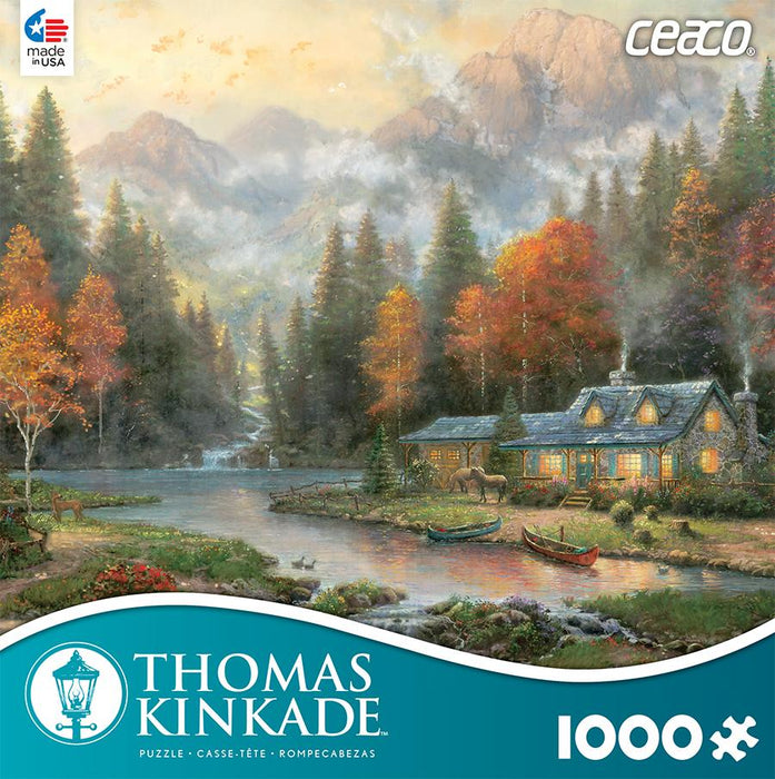 Thomas Kinkade 1000pc-Evening at Autumn Lake