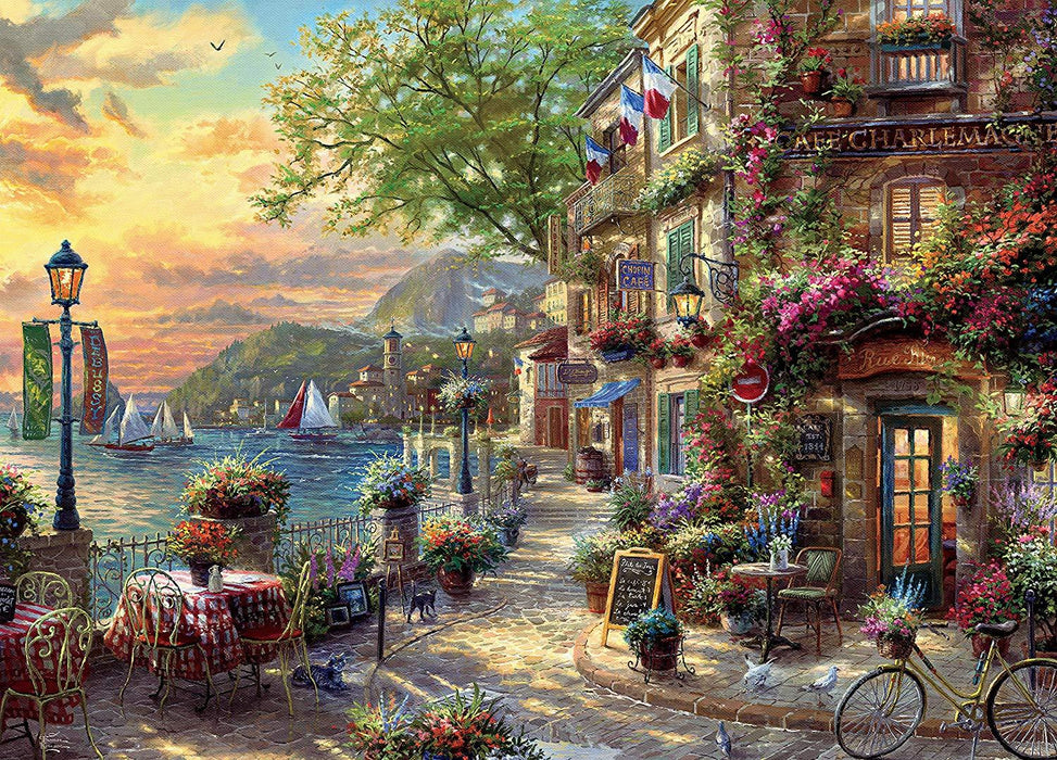 Thomas Kinkade 1000pc Puzzle -  French Riveria Cafe