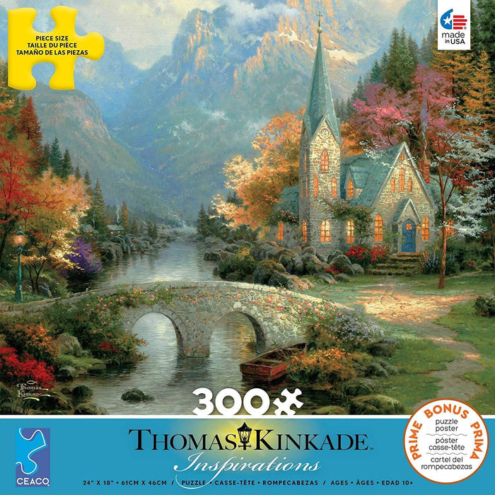 Thomas Kinkade 300pc Puzzle-The Mountain Chapel