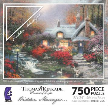 Thomas Kinkade Evening at Swanbrooke Cottage 750 piece puzzle