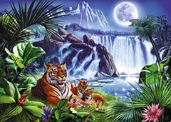 Tiger Waterfall 1000 pc Star Line Glow in the Dark