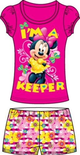Toddler Girls Short Set Minnie Mouse "I'm A Keeper'" Pink 2T
