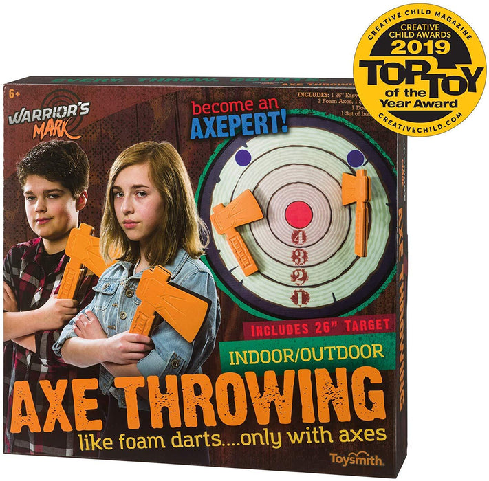 Toysmith Warrior's Mark Indoor/Outdoor Foam Axe Throwing Game - Winner Creative Child Magazine 2019