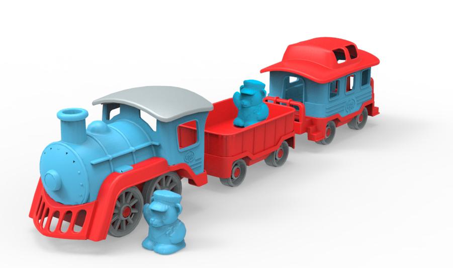 Train Blue and Red
