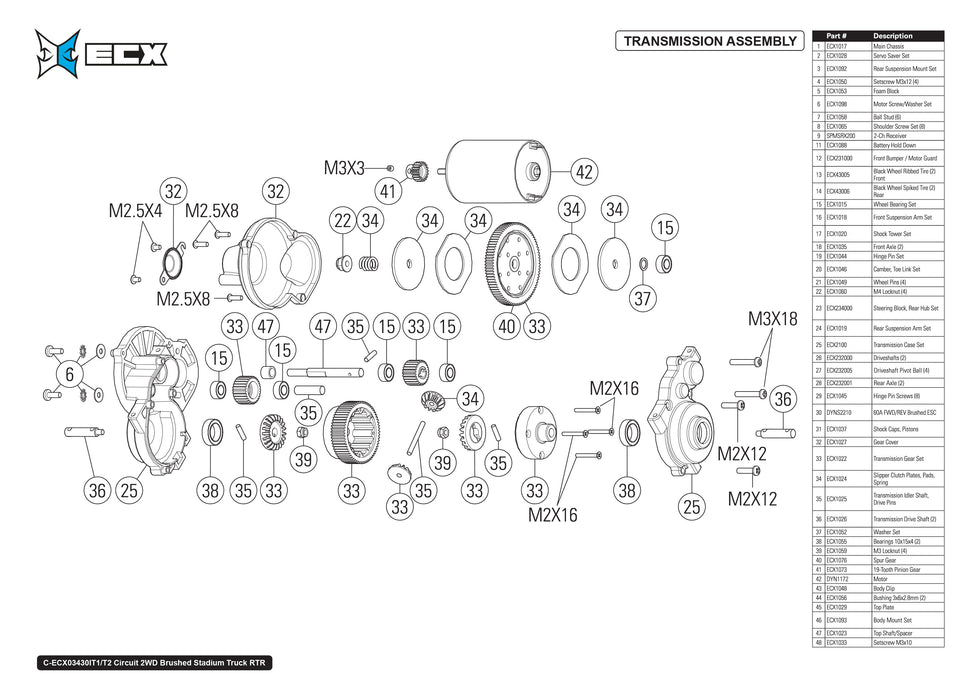 Circuit 1-12 2WD Brushed Stadium Truck (03430T2)