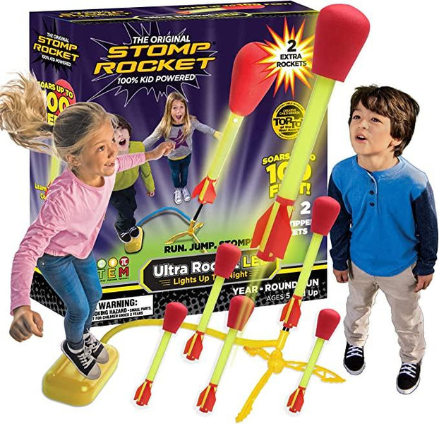 Stomp Rockets Sparkly Ultra LED Stomp Rocket w/ 2 Extra Rockets — Adventure Hobbies & Toys