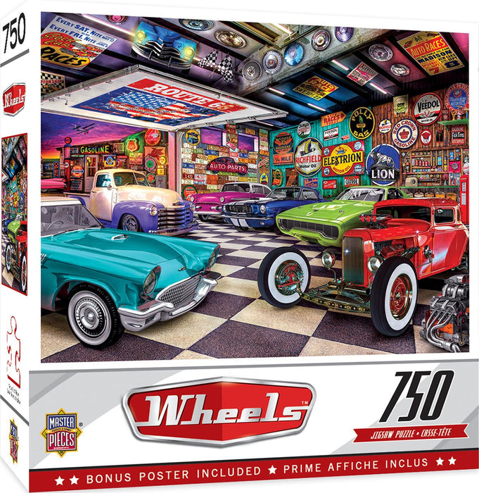 WHEELS - COLLECTOR'S GARAGE - 750 PIECE JIGSAW PUZZLE