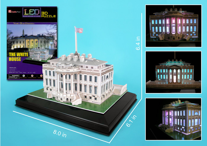 White House 3D Puzzle with Base and Lights 56pcs