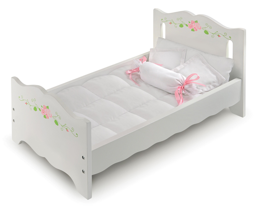 White Rose Doll Bed