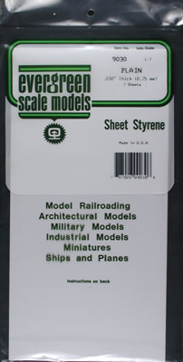 White Sheet .030 x 6 x 12 (2)Styrene Plastic