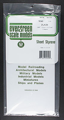 White Sheet .040 x 6 x 12 (2)Styrene Plastic
