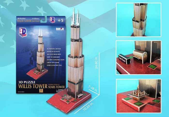 Willis Tower (Sears Tower) 3D Puzzle 51pcs