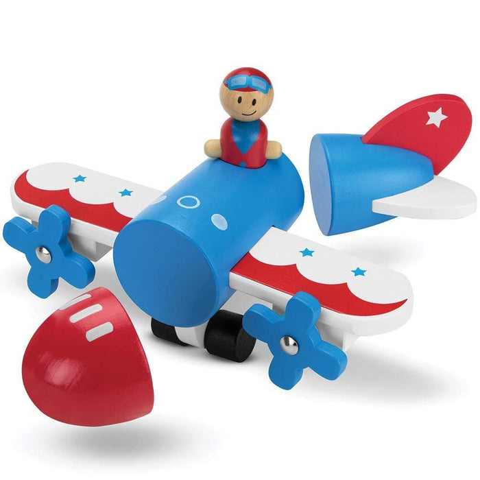 Wooden Make and Break Magnetic Airplane