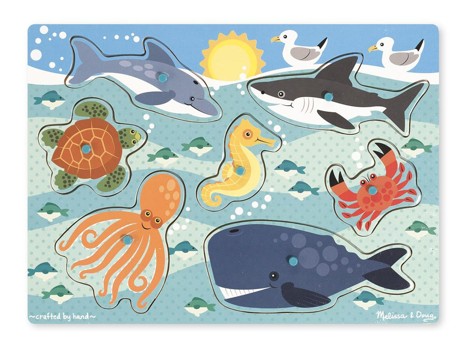 Wooden Peg Puzzle-Sea Creatures