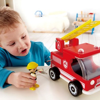 Wooden Red Fire Truck by Hape HAP3008